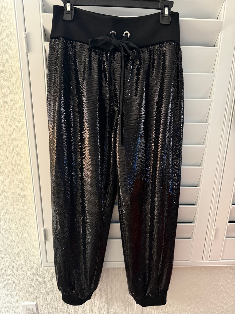 cinq a sept Black Sequin Jogger Pants